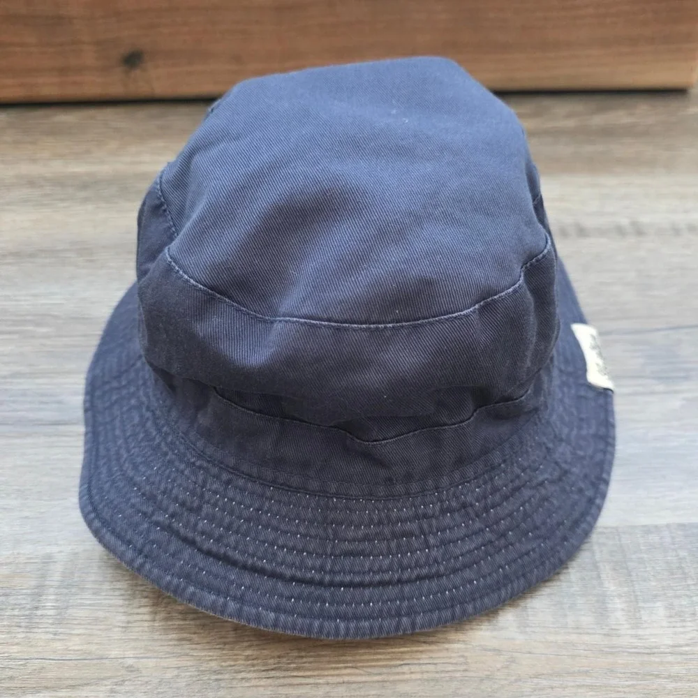 Vintage Levi Strauss Signature Reversible Bucket Hat Navy Blue Cream Small